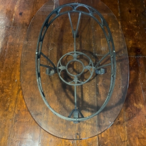 Glass And Cast Iron Coffee Table - Image 2