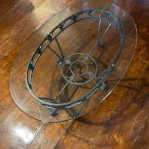 Glass And Cast Iron Coffee Table - Image 3