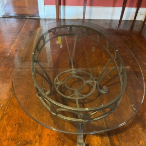 Glass And Cast Iron Coffee Table - Image 4