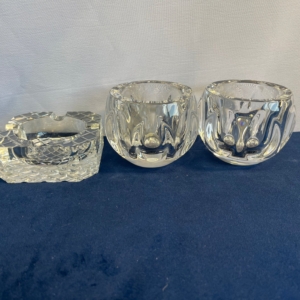 Dansk Full Lead Crystal Votives & Heavy Glass Ash Tray - Image 2