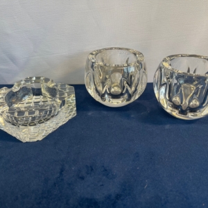 Dansk Full Lead Crystal Votives & Heavy Glass Ash Tray - Image 3