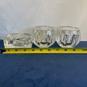 Dansk Full Lead Crystal Votives & Heavy Glass Ash Tray - Image 9