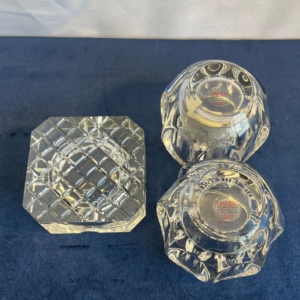 Dansk Full Lead Crystal Votives & Heavy Glass Ash Tray - Image 5